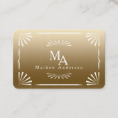 Art Deco Monogram Gold Personal Visitenkarte (Vorderseite)