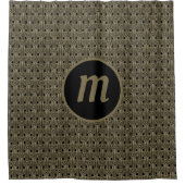 Art Deco Monogram Gold und Black Duschvorhang (Vorderseite)