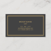 ART DECO MONOGRAM INITIAL LOGO in GOLD and GRAY Visitenkarte (Rückseite)