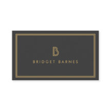 ART DECO MONOGRAM INITIAL LOGO in GOLD and GRAY