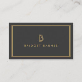 ART DECO MONOGRAM INITIAL LOGO in GOLD and GRAY Visitenkarte