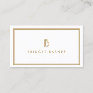 ART DECO MONOGRAM INITIAL LOGO in GOLD and WHITE Visitenkarte