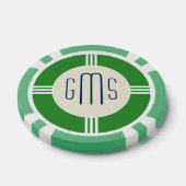 Art Deco Monogram Initials Personalisiert Poker Ch Pokerchips (Einzeln)
