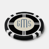 Art Deco Monogram Initials Personalisiert Poker Ch Pokerchips (Einzeln)