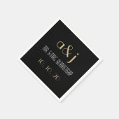 Art Deco Monogram Wedding Paper Napkins Serviette (Ecke)