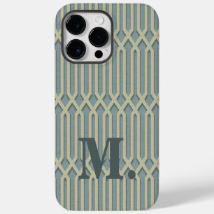 Art Deco Monogramm Anfangsbuchstabe iPhone / iPad- 14 Pro Max Hülle