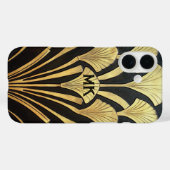Art-Deco-Monogramm des Ägyptischen Black-Gold-Lüft Case-Mate iPhone Hülle (Rückseite (Horizontal))
