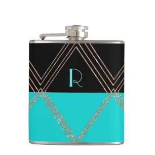 Art Deco Monogramm-Flasche Flachmann