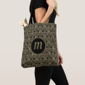 Art Deco Monogramm Gold und Schwarz Tasche (Von Nahem)