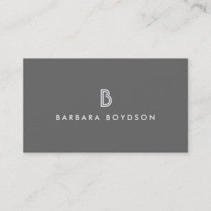 ART DECO MONOGRAMM INITIAL LOGO in GRAU und WEISS Visitenkarte
