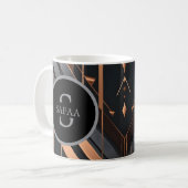 Art Deco Monogramm Kreis Namensdesign Kaffeetasse (Vorderseite Links)