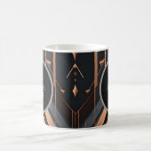 Art Deco Monogramm Kreis Namensdesign Kaffeetasse (Mittel)