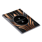 Art Deco Monogramm Kreis Namensdesign Notizblock (Rechte Seite)