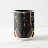 Art Deco Monogramm Kreis Namensdesign Tasse (Zentrum)