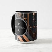 Art Deco Monogramm Kreis Namensdesign Tasse (Vorderseite Links)