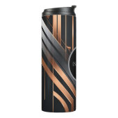 Art Deco Monogramm Kreis Namensdesign Thermosbecher (Nach links gedreht)