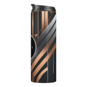 Art Deco Monogramm Kreis Namensdesign Thermosbecher (Nach rechts gedreht)