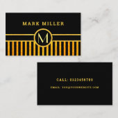 Art Deco Monogramm Visitenkarte (Vorne/Hinten)