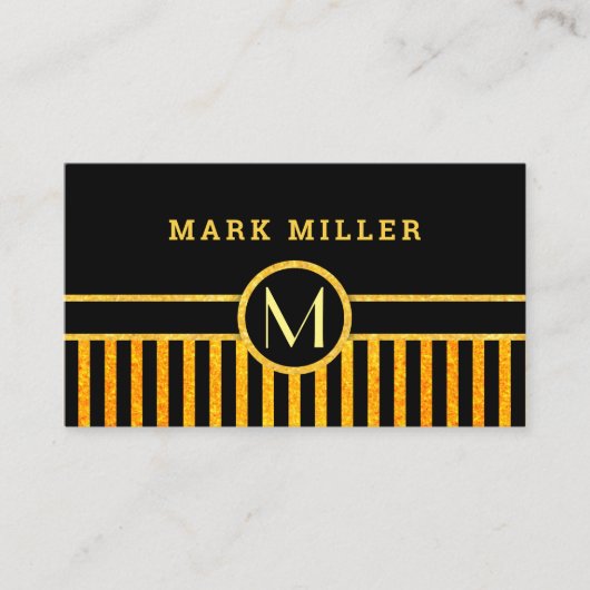 Art Deco Monogramm Visitenkarte (Vorderseite)
