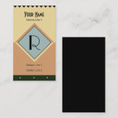 Art Deco Monogramm Visitenkarte (Vorne/Hinten)
