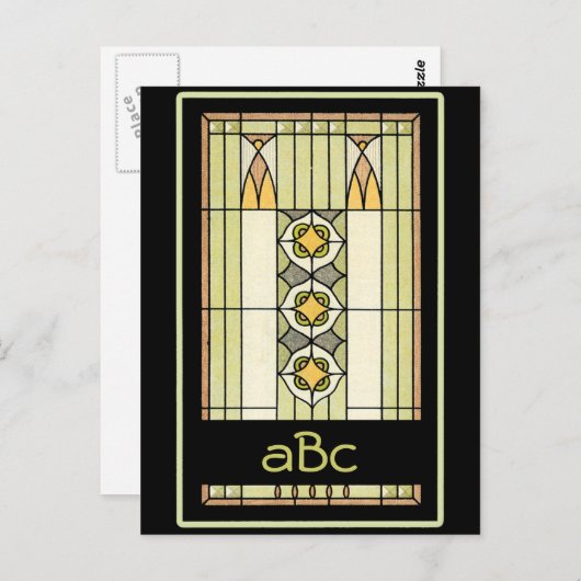 Art Deco Monogrammatikalische Postkarten (Vorne/Hinten)
