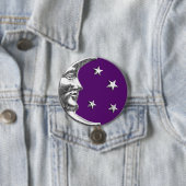 Art Deco Moon and Stars - Amethyst Lila & Silver Button (Beispiel)