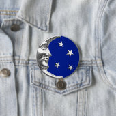 Art Deco Moon and Stars - Cobalt Blue und Silver Button (Beispiel)