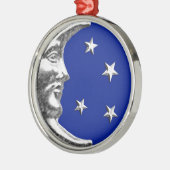 Art Deco Moon and Stars - Cobalt Blue und Silver Silbernes Ornament (Links)
