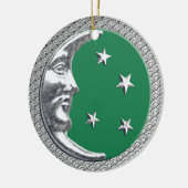 Art Deco Moon and Stars in Jade Green und Silver Keramik Ornament (Links)