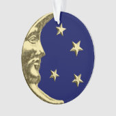 Art Deco Moon and Stars - Navy Blue und Gold Ornament (Vorderseite)