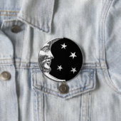 Art Deco Moon and Stars - Schwarz und Silber Button (Beispiel)