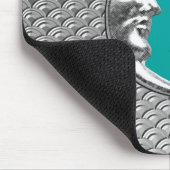 Art Deco Moon und Sterne - Türkis & Silber Mousepad (Ecke)
