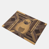 Art Deco Mops Hund - Pastell Gold Fußmatte (Schrägansicht)