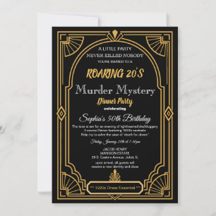 Art Deco Mord-Mystery-Party-Einladung aus den 1920 Einladung