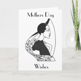 ART DECO MOTHERS DAY GREETING CARD KARTE