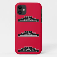 Art Deco Motif in B&W und Red Case-Mate iPhone Cas