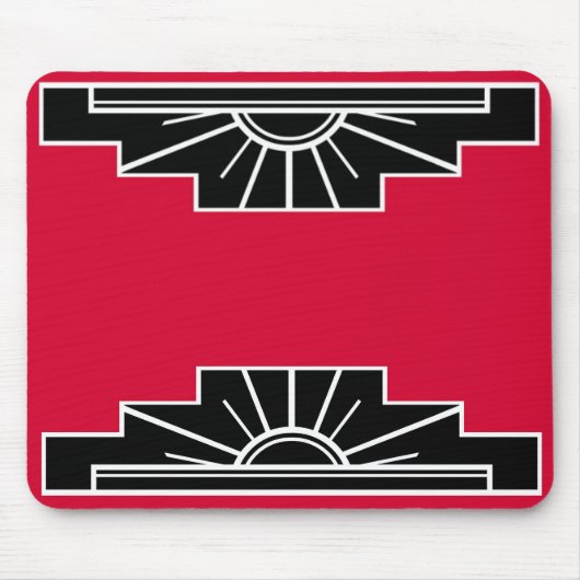 Art Deco Motif in B&W und Red Mouse Pad Mousepad (Vorne)