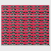 Art Deco Motif in B&W und Red Wrapping Paper Geschenkpapier (Flach)