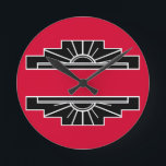 Art-Deco-Motiv für B&W und Rote Uhr<br><div class="desc">Klassisches Art Déco Sonnenmotiv in Schwarz/Weiß mit rotem Hintergrund.</div>