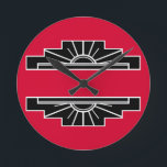 Art-Deco-Motiv für B&W und Rote Uhr<br><div class="desc">Klassisches Art Déco Sonnenmotiv in Schwarz/Weiß mit rotem Hintergrund.</div>
