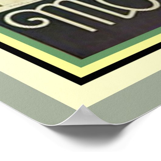 Art Deco Motobloc Bordeaux Poster 16 x 20 (Ecke)