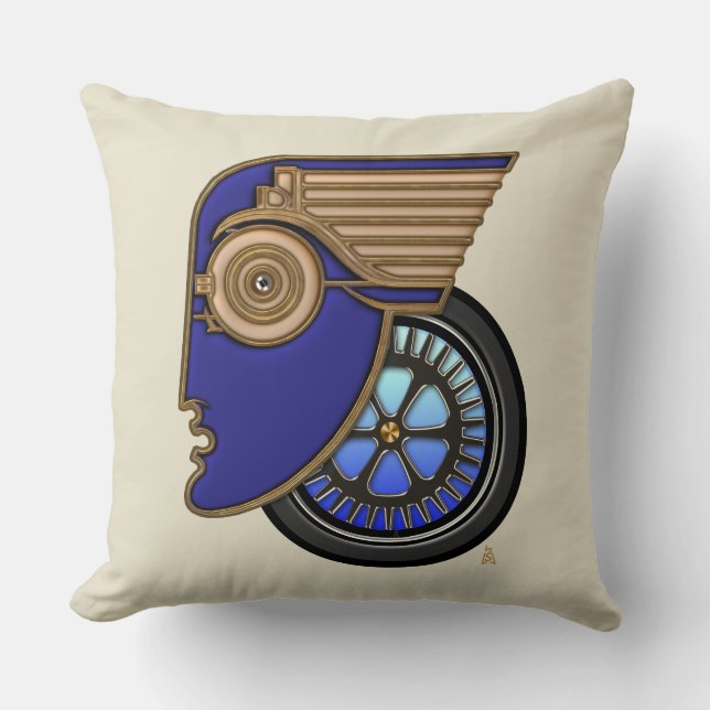 Art Deco Motorhead Kissen (Vorderseite)