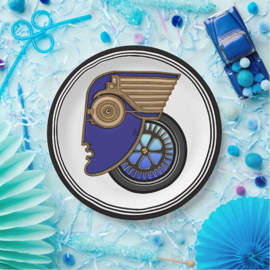 Art Deco Motorhead Pappteller (Party)