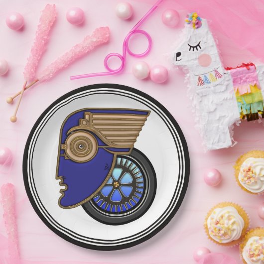 Art Deco Motorhead Pappteller (Party)