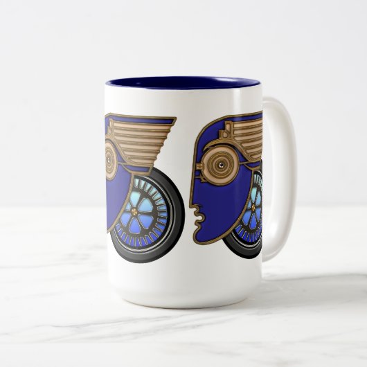 Art Deco Motorhead Zweifarbige Tasse (VorderseiteRechts)