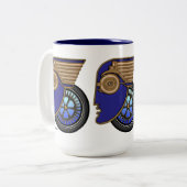 Art Deco Motorhead Zweifarbige Tasse (Vorderseite Links)
