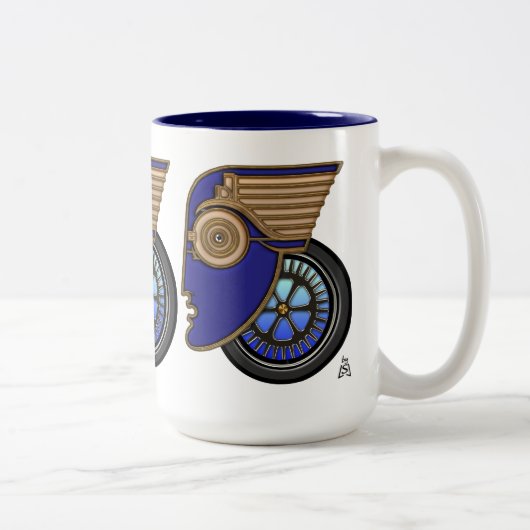 Art Deco Motorhead Zweifarbige Tasse (Rechts)