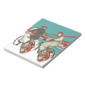 Art Deco Motorradfahren Notizblock (Rotiert)