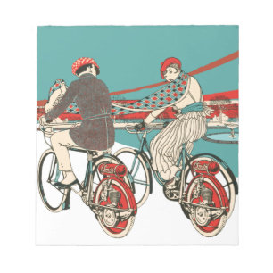 Art Deco Motorradfahren Notizblock