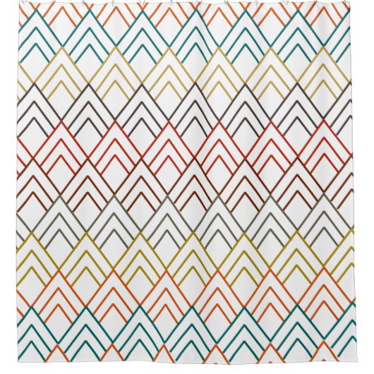 Art Deco Mountains Duschvorhang (Vorderseite)